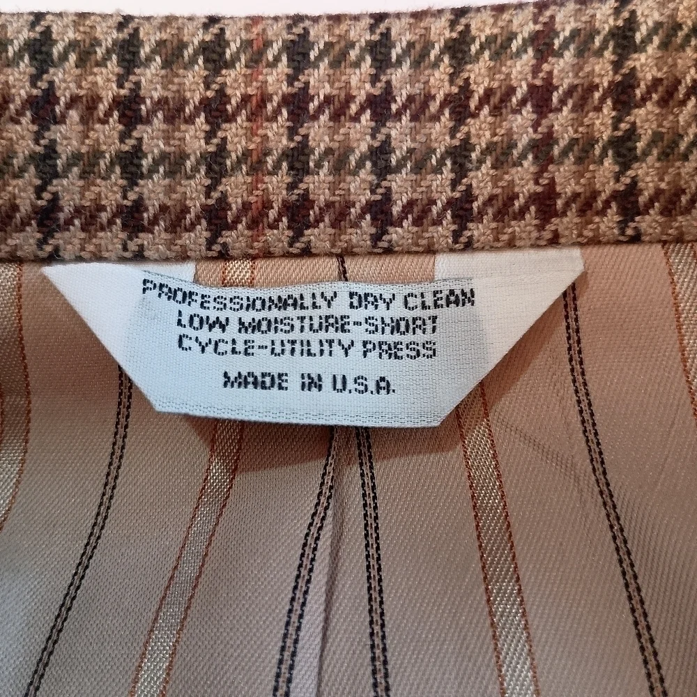 Vintage Hunting Horn by J Riggins Houndstooth Wool Blend Sports Coat/Blazer  42L